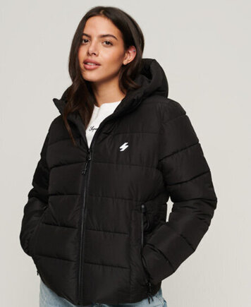 Hooded spirit sports puffer black