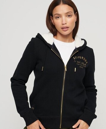 Luxe metallic logo ziphood black