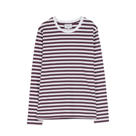 Verkstad  long sleeve aubergine-white