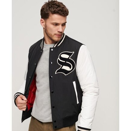 Mascot varsity bomber jacket jet black