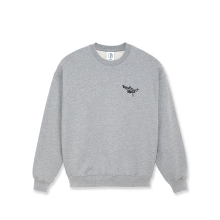 Polar skate co ornament logo crewneck heather gray