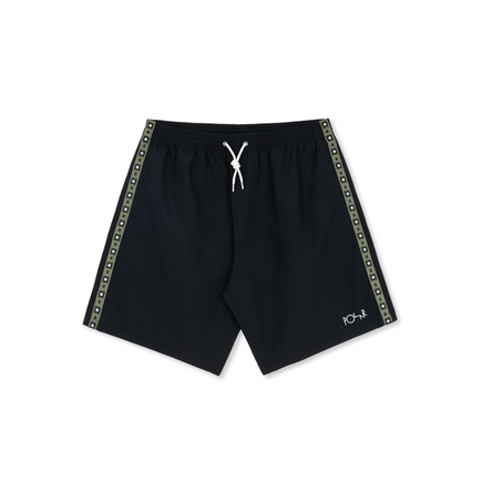 Polar swim shorts square stripe black/jade green