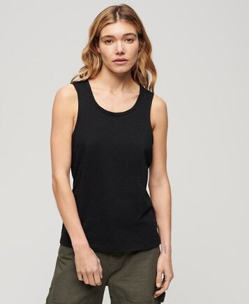 Scoop neck tank top black