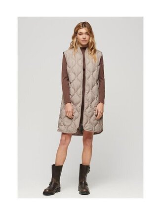 Studios long liner gilet deep beige slub